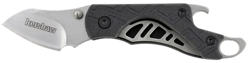Kershaw 1025X Cinder  1.40" Folding Drop Point Plain Stonewashed 3Cr13MoV SS Blade Black Glass-Filled Nylon Handle Includes Key Ring