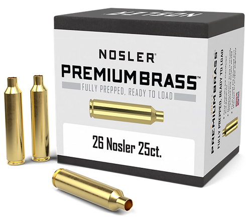 Nosler 10140 Premium Brass Unprimed Cases 26Nosler Rifle Brass 25/Box