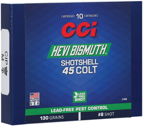 CCI 3746B Pest Control HEVI-Bismuth 45Colt 130gr Shotshell #8 Shot 10 Per Box/20 Case