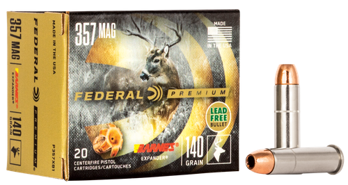 Federal P357XB1 Premium  357Mag 140gr Barnes Expander BRX 20 Per Box/10 Case