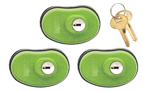 Lockdown 1118825 Keyed Trigger Lock  Open With Key Green Rubber 3 Pack
