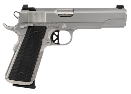 Dan Wesson 01824 Valor  45 ACP 8+1 5" Stainless Steel Barrel, Bead Blasted Serrated Stainless Steel Slide & Frame w/Beavertail & Picatinny Rail, Black G10 Grip, Ambidextrous