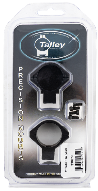 Talley 930759 Scope Mount/Ring Combo  Black Anodized Aluminum 1" Tube Tikka T1/T1X Low Rings 0 MOA