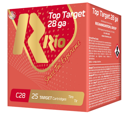 Rio Ammunition RC288 Top Target  28 Gauge 2.75", 3/4 oz 8 Shot, 25 Per Box/10 Cs
