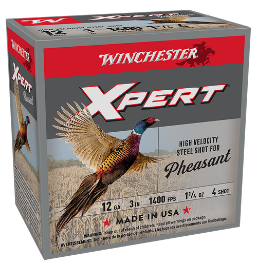 Winchester Ammo WEXP123H4 Xpert Pheasant Lead Free High Velocity 12Gauge 3" 1 1/4oz 4Shot 25 Per Box/10 Case