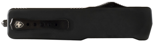 Templar Knife LZBR321 Premium Weighted  Large 3.55" OTF Drop Point Plain Black Oxide Stonewashed D2 Steel Blade, 5.25" Black Aluminum/Rubber Handle