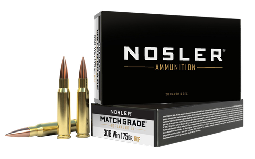 Nosler 60132 Match Grade RDF 308Win 175gr RDF Hollow Point Boat Tail 20 Per Box/10 Case