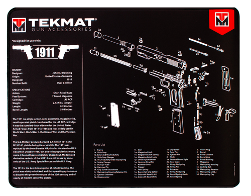TekMat TEKR201911  Ultra 20 Cleaning Mat Black/White Rubber 15"x20" 1911 Parts Diagram