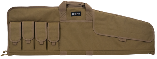 GPS Bags SRC42FDE Single Rifle Case Flat Dark Earth 600D Polyester w/ Mag Pouch Lockable Zippers & Fleece-Lining