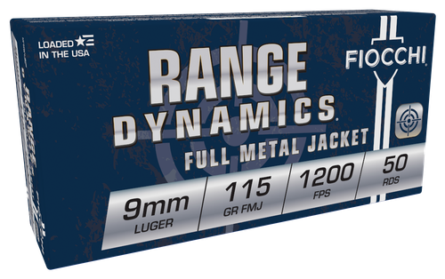 Fiocchi 9AP Range Dynamics  9mmLuger 115gr Full Metal Jacket 50 Per Box/20 Case