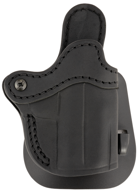 1791 Gunleather ORPDHCSBLR Paddle Holster Optic Ready OWB Size Compact Black Leather Compatible w/Glock 43/Taurus GX4/Sig P365, Paddle Mount, Right Hand