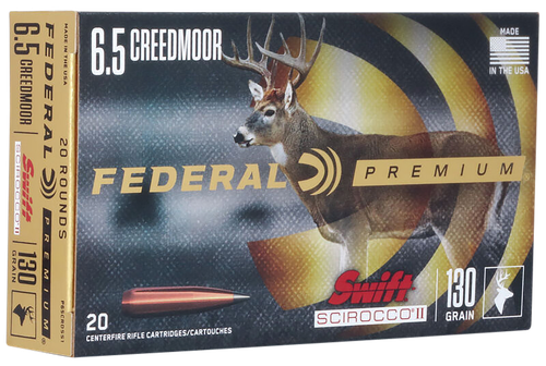 Federal P65CRDSS1 Premium  6.5Creedmoor 130gr Swift Scirocco II 20 Per Box/10 Case