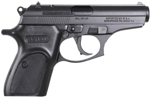 Bersa T22M Thunder  Micro-Compact Frame 22 LR 10+1, 3.50" Black Steel Barrel, Matte Black Serrated Slide, Matte Black Aluminum Frame w/Beavertail