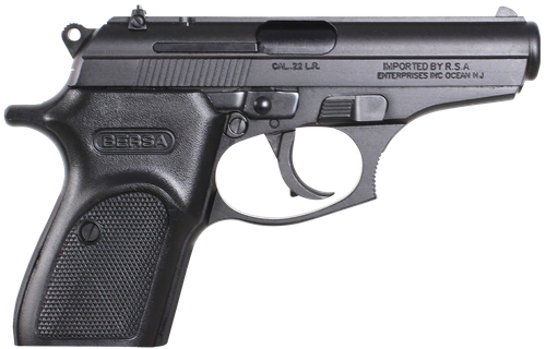 Bersa T22M Thunder  Micro-Compact Frame 22 LR 10+1, 3.50" Black Steel Barrel, Matte Black Serrated Slide, Matte Black Aluminum Frame w/Beavertail