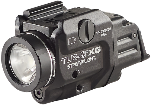 Streamlight 69434 TLR-8A Flex w/Laser Black Anodized Aluminum, 500 Lumens White LED, Green Laser 140 Meters Beam, Rail Clamp Mount
