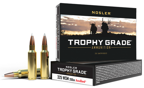 Nosler 60077 Trophy Grade  325WSM 200gr Nosler AccuBond 20 Per Box/10 Case