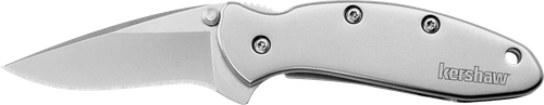 Kershaw 1600 Chive  EDC 1.90" Folding Drop Point Plain Bead Blasted 420HC SS Blade, Bead Blasted Stainless Steel Handle