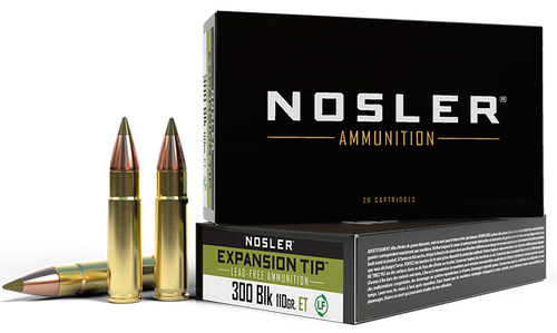 Nosler 40660 E-Tip  300Blackout 110gr E Tip Lead Free 20 Per Box/20 Case