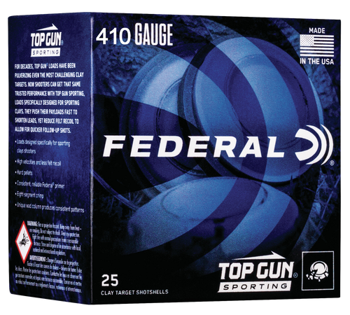 Federal TGS412148 Top Gun  410Gauge 2.50" 1/2oz 8Shot 25 Per Box/10 Case
