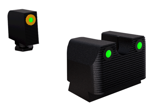 Rival Arms RA3A231G Night Sights for Glock MOS  Green Tritium Orange Outline Front Sight-Green Tritium Black Outline Rear Sight Glock 17/19