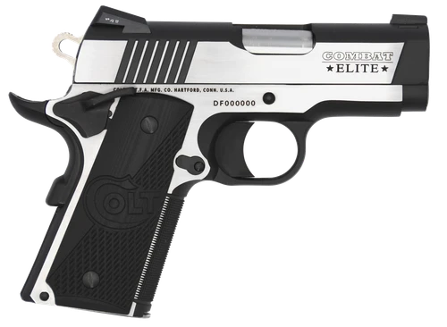 Colt Mfg O7080CE Combat Elite Commander Compact Frame .45 ACP 8+1, 3" Stainless Steel Barrel, Two-Tone Serrated Stainless Steel Slide & Frame w/Beavertail, Black Scalloped G10 Grip, Ambidextrous