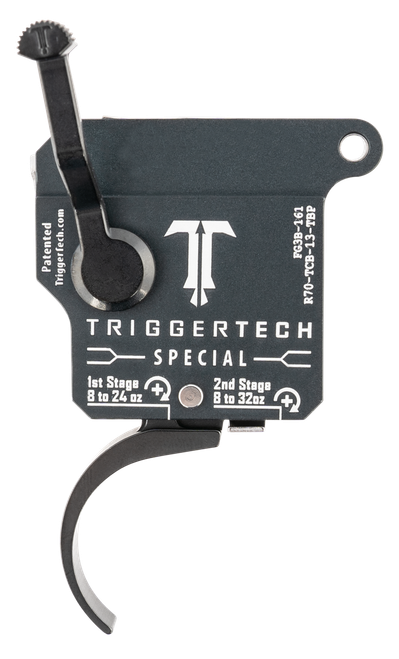 TriggerTech R70TCB13TBP Special  Two-Stage Pro Curved Trigger with 1-3.50 lbs Draw Weight & Matte Gray w/Black Parts Finish for Remington 700 Right