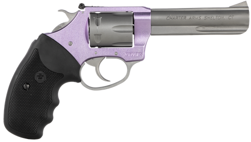 Charter Arms 52242 Pathfinder Lite 22 LR 8rd 4.20" Matte Stainless Stainless Steel Barrel, Lavender Aluminum Frame, Matte Stainless Cylinder, Black Finger Grooved Rubber Grip, Exposed Hammer