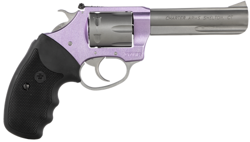 Charter Arms 52242 Pathfinder Lite 22 LR 8rd 4.20" Matte Stainless Stainless Steel Barrel, Lavender Aluminum Frame, Matte Stainless Cylinder, Black Finger Grooved Rubber Grip, Exposed Hammer