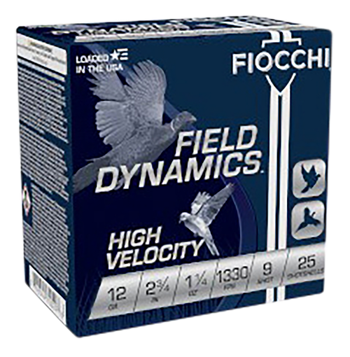 Fiocchi 12HV9 Field Dynamics High Velocity 12Gauge 2.75" 1 1/4oz 9Shot 25 Per Box/10 Case