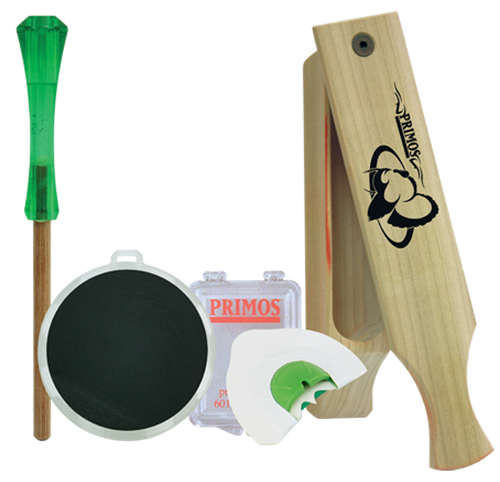 Primos 272 Turkey Caller Starter Pack  Attracts Turkeys, Includes Sonic Dome Mouth Call, Sonic Dome Slate Call, Slim Striker & Double Sided Box Call