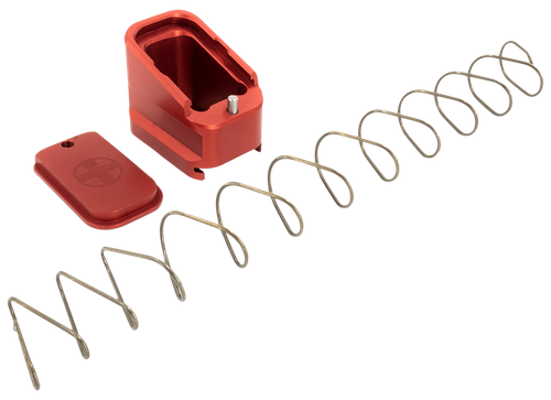 Shield Arms G17ME5RED Magazine Extension  +5 Extended 40 S&W/9mm Luger  Compatible w/Glock 17/19X/22/34/35/45, Red Anodized Aluminum