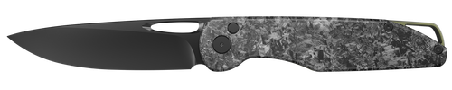 Outdoor Edge KN1C Kaytan  3.30" Drop Point Plain Black Oxide 8Cr13MoV SS Blade Carbon Fiber Handle