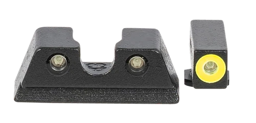 Meprolight USA 402203121 Hyper-Bright  Green Tritium Yellow Outline Front Sight-Green Tritium Black Outline Rear Sight Glock 42/43