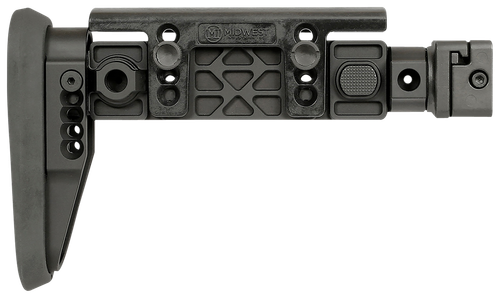 Midwest Industries MIAKALPHAFS Alpha Folding Stock Black Synthetic Side Folding Stock with Adjustable Cheekrest, Compatible w/ 1913 Picatinny Rail Adapter for AK-Platform