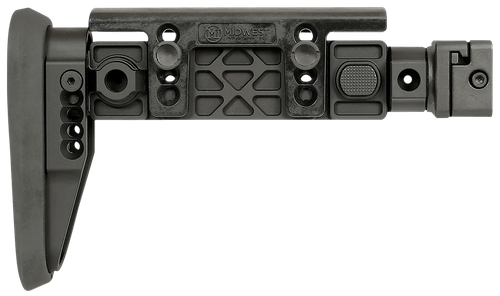 Midwest Industries MIAKALPHAFS Alpha Folding Stock Black Synthetic Side Folding Stock with Adjustable Cheekrest, Compatible w/ 1913 Picatinny Rail Adapter for AK-Platform