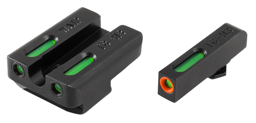 TruGlo TG13WA1PC TFX Pro  Black | Green Tritium & Fiber Optic Orange Outline Front Sight Green Tritium & Fiber Optic Rear Sight