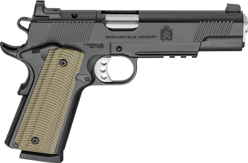 Springfield Armory PO9230AOS 1911 Operator 45 ACP 8+1 5" Black Cerakote Optic Ready Carbon Steel Slide Black Cerakote VZ G10 Grip