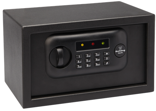Bulldog BD1050 Digital Pistol Vault Standard Keypad/Key Entry Black Powder Coat Steel Holds 1 Handgun