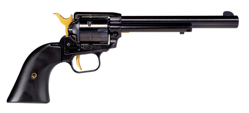 Heritage Mfg RR22B4-GLD Rough Rider  22 LR 6 Shot 4.75" Black Oxide Alloy Steel Barrel, Black w/Gold Accents Zinc Alloy Frame, Black Oxide Cylinder, Black Laminate Wood Grip
