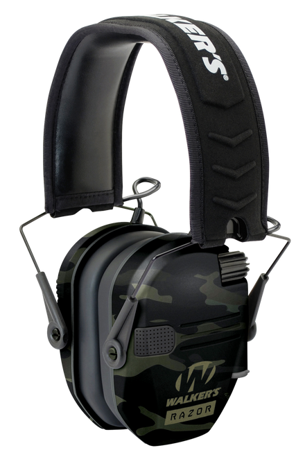 Walker's GWPRSEMMCCG Razor Slim Electronic Muff 23 dB Over the Head Multi-Cam/Black Polymer
