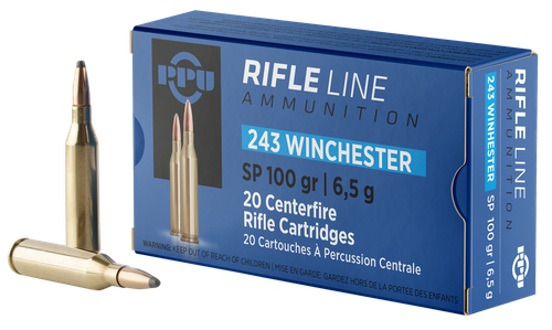 PPU PP2432 Standard Rifle  243Win 100gr Soft Point 20 Per Box/10 Case