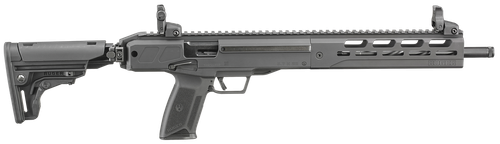 Ruger 19302 LC Carbine  5.7x28mm 10+1 16.25" Nitride Fluted Barrel, Black Hard Coat Anodized Finish, M-LOK Handguard, OEM Flip Up Sights, Synthetic Folding Adjustable Stock, Black Polymer Grip