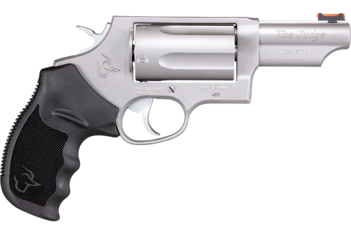 Taurus 2-441039T Judge  Compact 45 Colt (Long Colt)/410 Bore 5rd Shot 3" Matte Stainless Steel Barrel, Cylinder & Frame, Black Ribber Grip, Transfer Bar Safety, Exposed Hammer