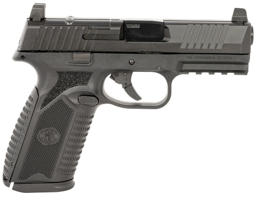 FN 66101379 510 MRD Full Size 10mm Auto 15+1, 4.10" Black Target Crown Steel Barrel, Black PVD Optic Cut/Serrated Steel Slide & Polymer Frame w/Picatinny Rail, Ambidextrous