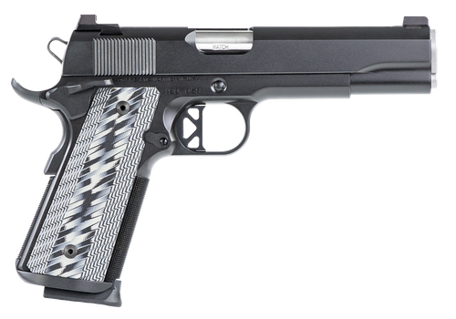 Dan Wesson 01823 Valor  45 ACP 8+1 5" Stainless Steel Barrel, Black Duty Serrated Stainless Steel Slide & Frame w/Picatinny Rail & Beavertail, Gray G10 Grip, Ambidextrous