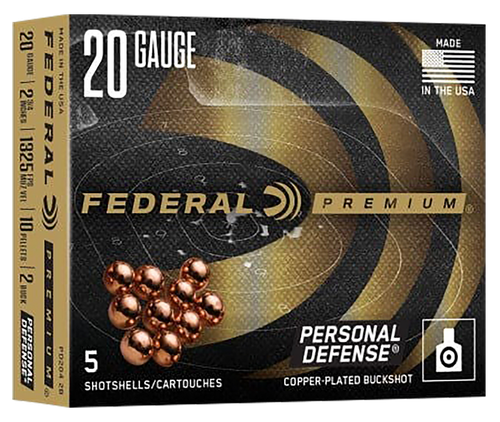 Federal PD2042B Premium  20Gauge 2.75" 2BuckShot 5 Per Box/10 Case