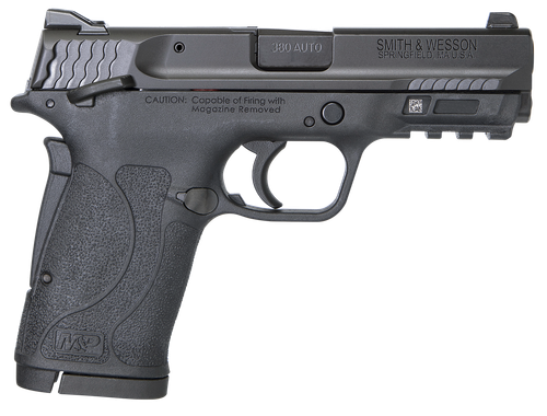 Smith & Wesson 11663 M&P Shield EZ Micro-Compact Frame 380 ACP 8+1, 3.67" Black Armornite Steel Barrel & Serrated Slide, Matte Black Polymer Frame w/Picatinny Rail, Thumb/Grip Safety, Ambidextrous