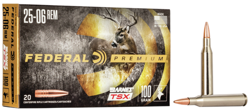 Federal P2506H Premium  25-06Rem 100gr Barnes TSX 20 Per Box/10 Case