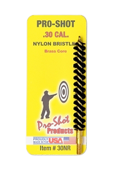 Pro-Shot 30NR Bore Brush  .30/ 7.62mm Cal Rifle #8-32 Thread Nylon Bristles Brass Core