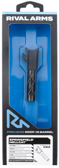 Rival Arms RARA20H101A Precision V1 Match Grade Spiral Fluted Black PVD Stainless Steel, Fits Springfield Hellcat